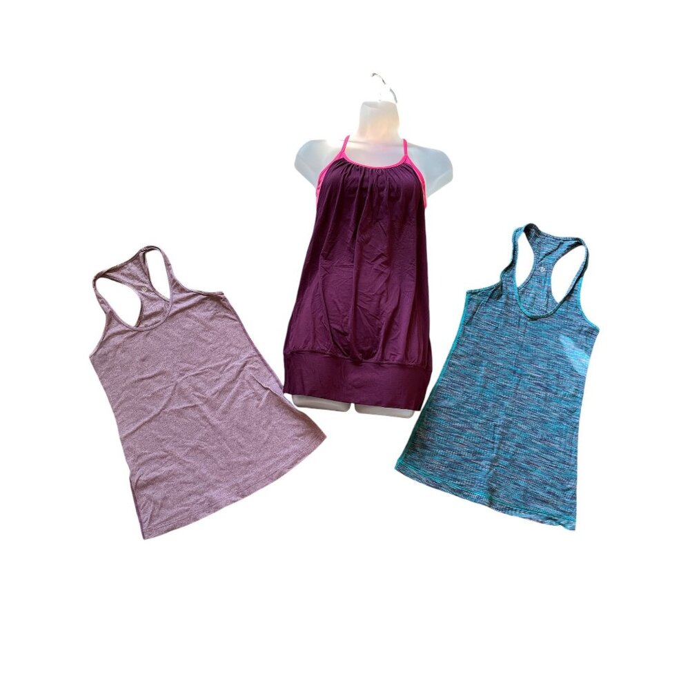 Lululemon Womens Athletic Tank Tops Lot Of 3 Racerback Style XS/S